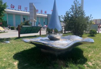 不銹鋼水滴雕塑，鏡面不銹鋼水滴景觀擺件