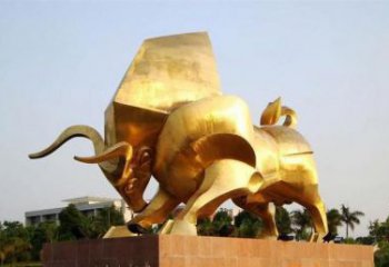 金牛雕塑廠家 廣場(chǎng)景觀類 不銹鋼金牛雕塑制作商