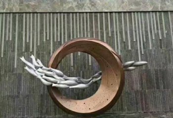 群魚跨環(huán)雕塑廠家 地產(chǎn)藝術(shù)品 不銹鋼群魚跨環(huán)雕塑訂制