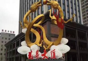 二龍戲珠雕塑廠家 廣場景觀配置 不銹鋼二龍戲珠雕塑廠家