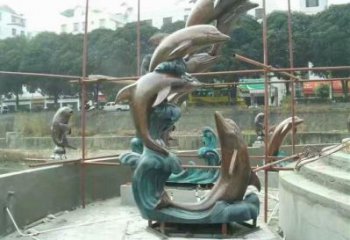 海豚戲水雕塑廠家 水景動(dòng)物類(lèi) 制作戲水海豚雕塑