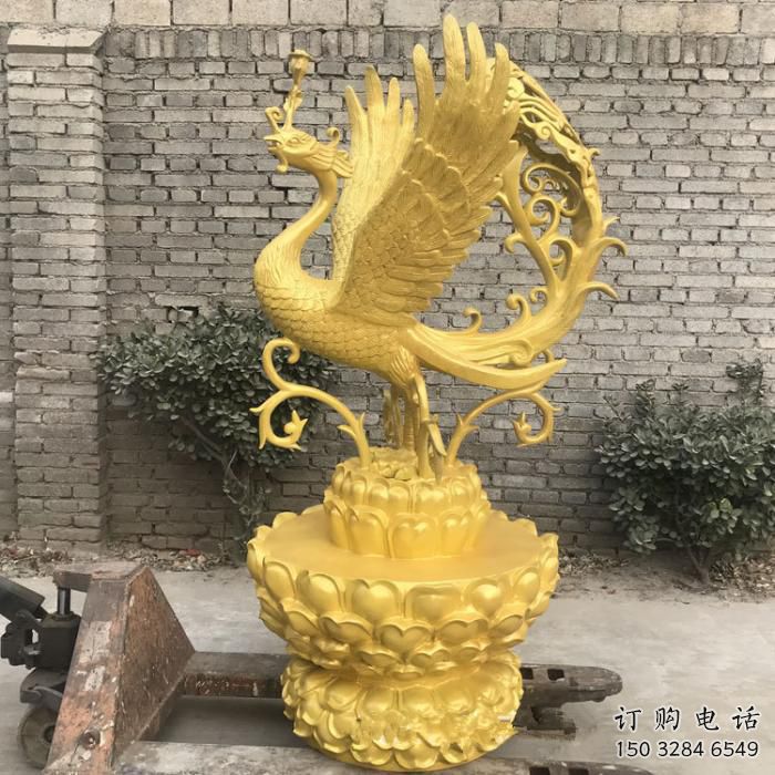 金色孔雀雕塑廠家 臺(tái)式擺放 大型孔雀雕塑生產(chǎn)制作