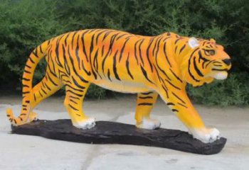 彩繪老虎雕塑廠家 動(dòng)物小品  公園老虎小品雕塑