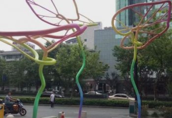 荷葉雕塑 鏤空漸變?cè)?不銹鋼鏤空荷葉雕塑廠(chǎng)家