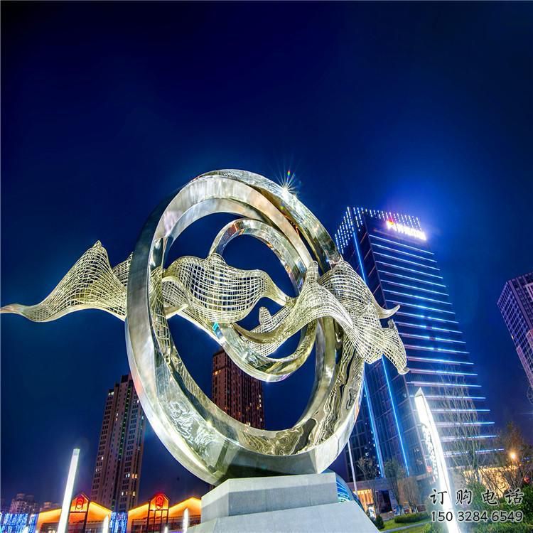 圓環(huán)雕塑 幾何異形擺件 庭院圓環(huán)雕塑廠家