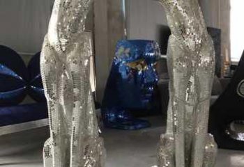 鏤空獵豹雕塑 賓館室內(nèi)擺件 鏤空拉絲獵豹雕塑廠家
