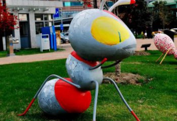 農(nóng)村螞蟻雕塑廠家 卡通噴漆小品 游樂場異形螞蟻雕塑