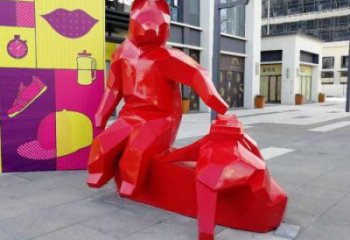 商業(yè)街熊雕塑廠家 大型餐飲店擺件 步行街異形熊雕塑
