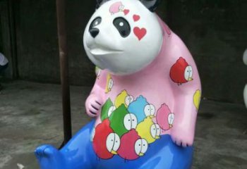 游樂(lè)場(chǎng)熊貓雕塑廠家 戶外賓館擺件 住宅小區(qū)彩繪熊貓雕塑