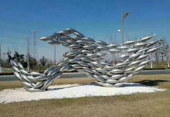 別墅區(qū)小魚雕塑廠家 卡通抽象小品 戶外大型小魚雕塑