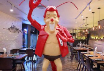 餐飲店龍蝦雕塑廠家 創(chuàng)意卡通小品 室內(nèi)抽象龍蝦雕塑