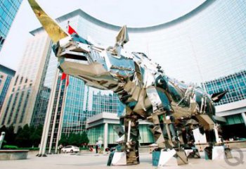 切面犀牛雕塑廠家 現(xiàn)代抽象擺件 商場切面犀牛雕塑