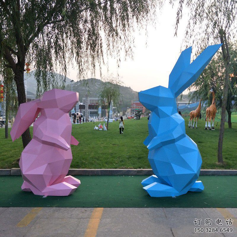 商業(yè)街兔子雕塑廠家 大型房地產(chǎn)擺件 步行街異形兔子雕塑