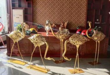 街道丹頂鶴雕塑廠家 創(chuàng)意村口小品 酒店拉絲丹頂鶴雕塑