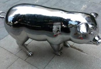 風景區(qū)豬雕塑廠家 中式創(chuàng)意擺件 戶外鏡面豬雕塑