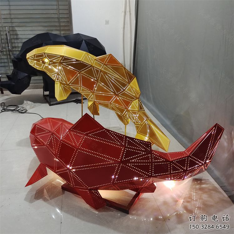 別墅金魚雕塑廠家 卡通噴漆小品 抽象鏤空金魚雕塑 別墅金魚雕塑廠家 卡通噴漆小品 抽象鏤空金魚雕塑