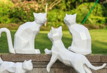 幼兒園貓雕塑廠家 卡通噴漆小品 戶外異形貓雕塑