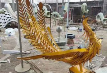 仿古飛鳥雕塑廠家 酒店賓館小品 玄關(guān)鍍金飛鳥雕塑