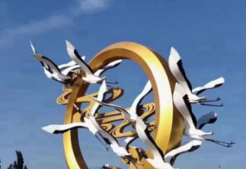 剪影飛燕雕塑廠家 大型廣場(chǎng)擺件 步行街異形飛燕雕塑