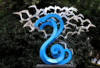 商場(chǎng)飛燕雕塑廠家 中式戶外小品 酒店拉絲飛燕雕塑