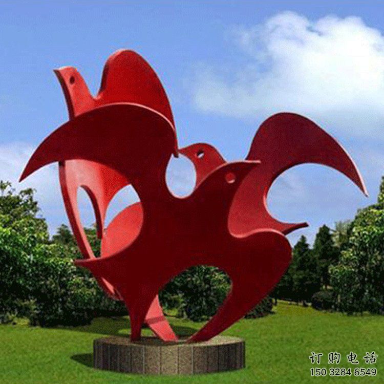 烤漆飛鴿雕塑廠家 賓館戶外擺件 抽象剪影飛鴿雕塑