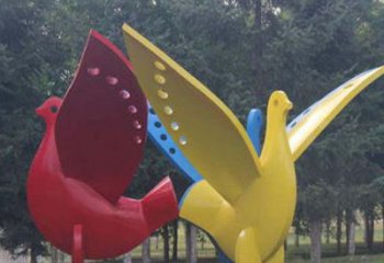 住宅小區(qū)飛鴿雕塑廠家 現(xiàn)代廣場小品 公園噴漆飛鴿雕塑