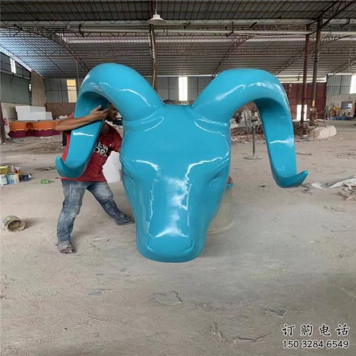 噴漆牛頭雕塑廠家 卡通廣場小品 草地彩繪牛頭雕塑 噴漆牛頭雕塑廠家 卡通廣場小品 草地彩繪牛頭雕塑
