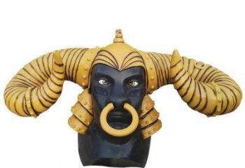 噴漆牛角雕塑廠家 卡通廣場(chǎng)小品 草地幾何牛角雕塑
