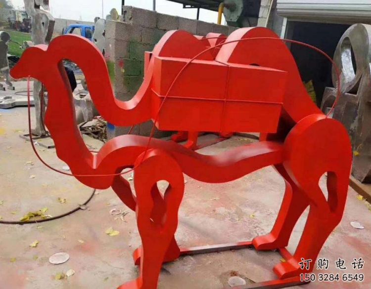 鏤空駱駝雕塑廠家 抽象異形小品 戶(hù)外烤漆駱駝雕塑