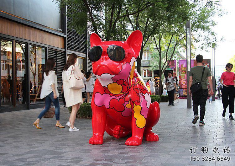 商業(yè)街小狗雕塑廠家 大型餐飲店擺件 步行街異形小狗雕塑