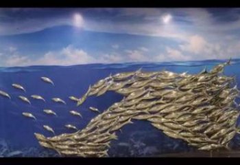 切面麥穗魚雕塑廠家 現(xiàn)代抽象擺件 商場幾何麥穗魚雕塑