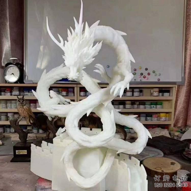 室內(nèi)蛟龍雕塑廠家 大型酒店小品 抽象異形蛟龍雕塑