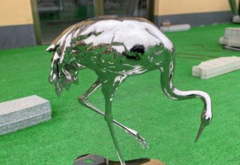 抽象鴕鳥雕塑廠家 創(chuàng)意鏡面擺件 戶外現代鴕鳥雕塑