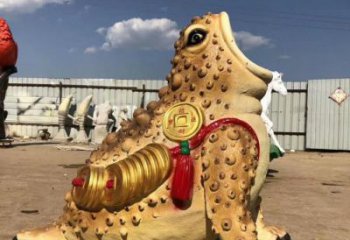 街道金蟾雕塑廠家 創(chuàng)意戶外小品 酒店現(xiàn)代金蟾雕塑