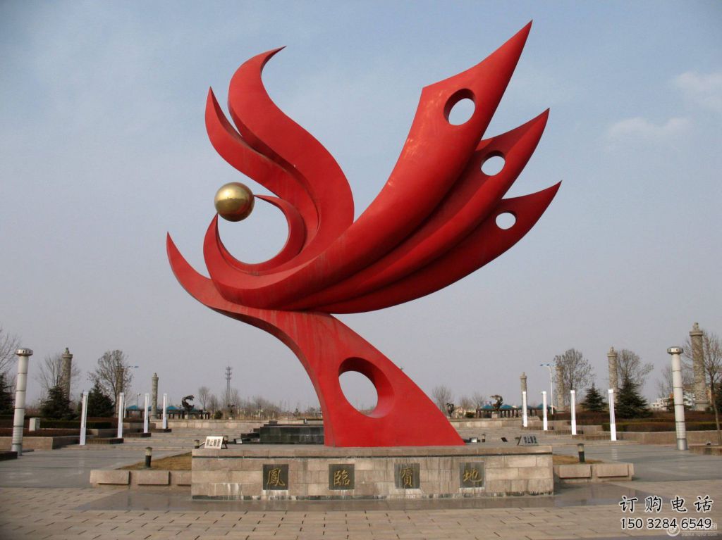大型火鳳凰雕塑廠家 現(xiàn)代烤漆擺件 風景區(qū)烤漆火鳳凰雕塑