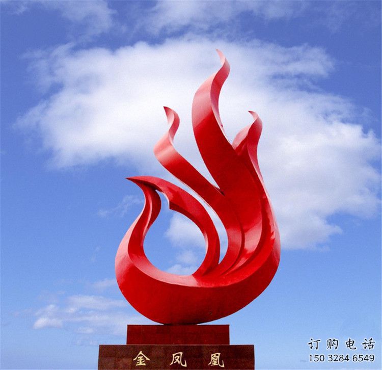 仿真火鳳凰雕塑廠家 大型現(xiàn)代擺件 公園噴漆火鳳凰雕塑