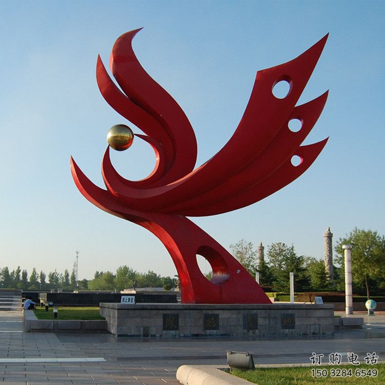 異形火鳳凰雕塑廠(chǎng)家 戶(hù)外創(chuàng)意擺件 大型街頭火鳳凰雕塑