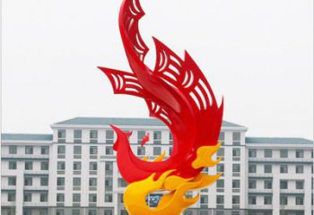 游樂場火鳳凰雕塑廠家 鏤空創(chuàng)意擺件 大型現(xiàn)代火鳳凰雕塑