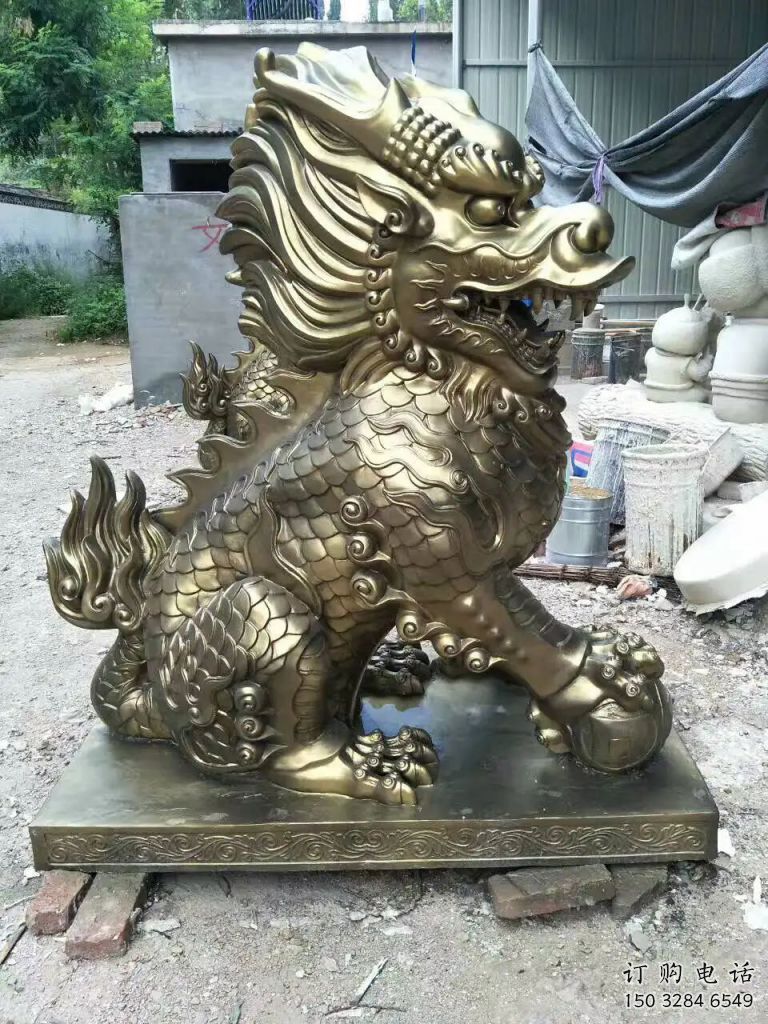 公園麒麟雕塑廠家 中式抽象小品 風景區(qū)仿古麒麟雕塑
