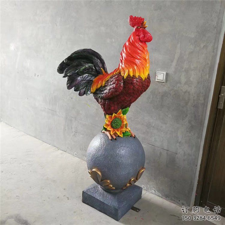 風景區(qū)金雞雕塑廠家 中式室內(nèi)擺件 彩繪現(xiàn)代金雞雕塑