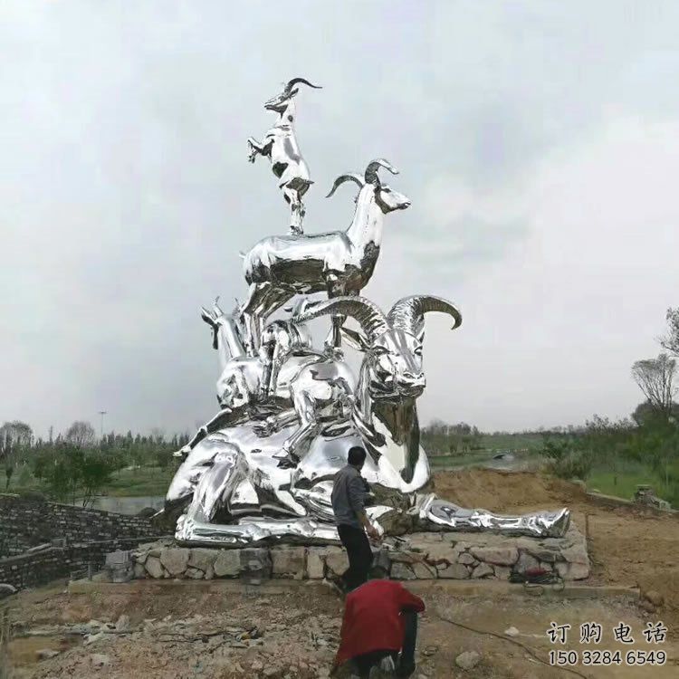 商業(yè)街羚羊雕塑廠家 大型現(xiàn)代擺件 步行街異形羚羊雕塑