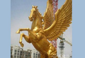 公園金馬雕塑廠家 中式鍍金小品 風(fēng)景區(qū)仿古金馬雕塑