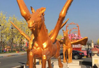 戶外金馬雕塑廠家 歐式創(chuàng)意小品 酒店拉絲金馬雕塑