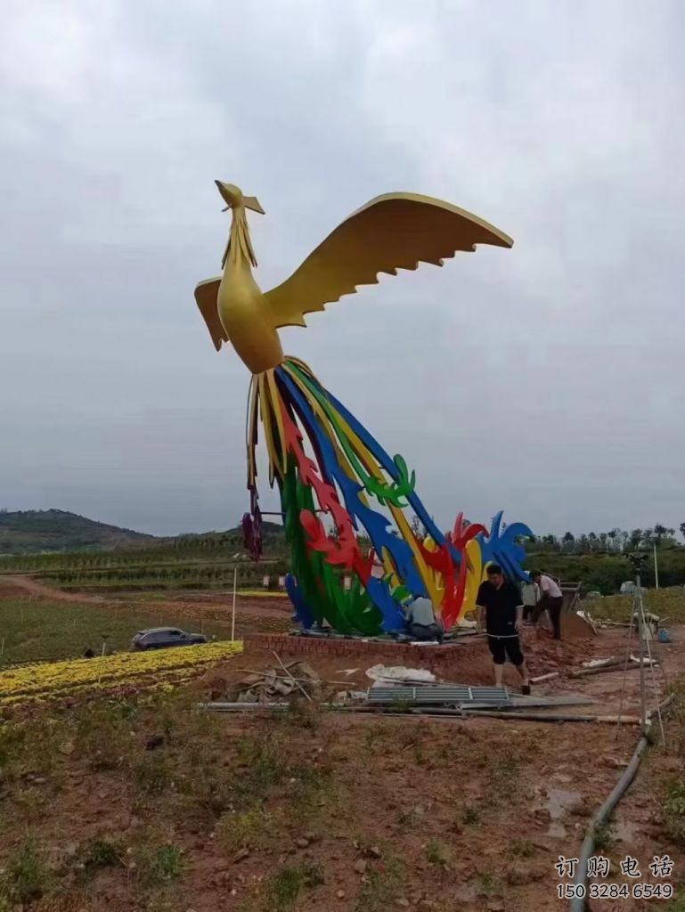噴漆龍鳳呈祥雕塑廠家 卡通廣場(chǎng)小品
