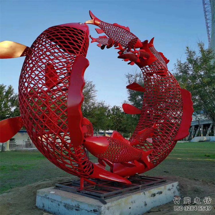 游樂(lè)場(chǎng)鯉魚(yú)跳龍門(mén)雕塑廠家 大型海洋擺件 