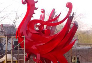 烤漆龍鳳呈祥雕塑廠(chǎng)家 公園廣場(chǎng)現(xiàn)代擺件 