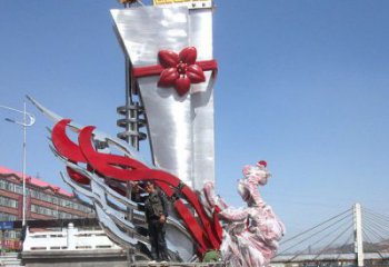 抽象龍鳳呈祥雕塑廠(chǎng)家 大型現(xiàn)代創(chuàng)意小品