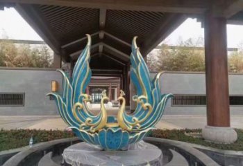 庭院龍鳳呈祥雕塑廠(chǎng)家 歐式仿真擺件 戶(hù)外噴漆龍鳳呈祥雕塑