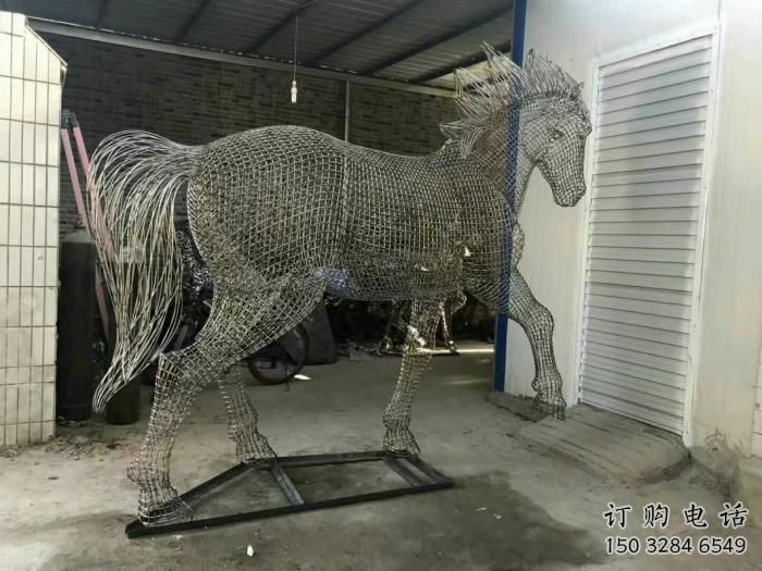 商場(chǎng)花片馬雕塑廠家 中式室內(nèi)小品 戶外拉絲花片馬雕塑