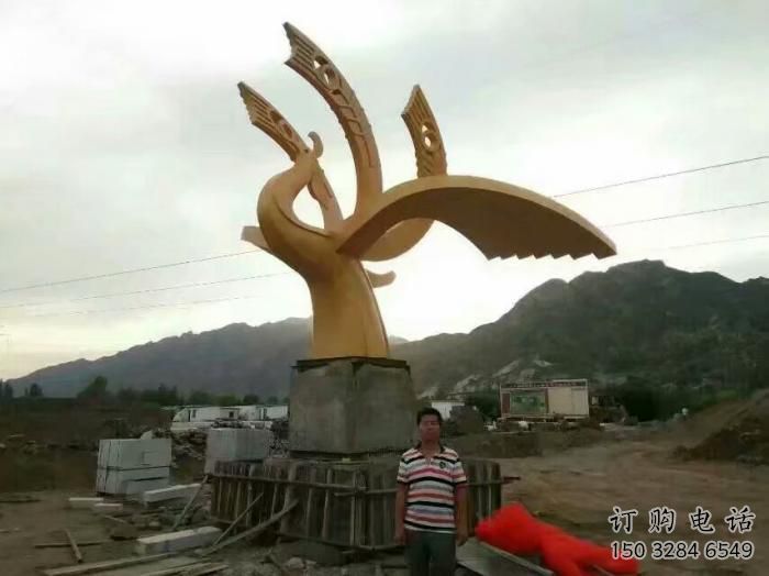 公園鳳凰雕塑廠家 中式噴漆小品 風景區(qū)仿古鳳凰雕塑